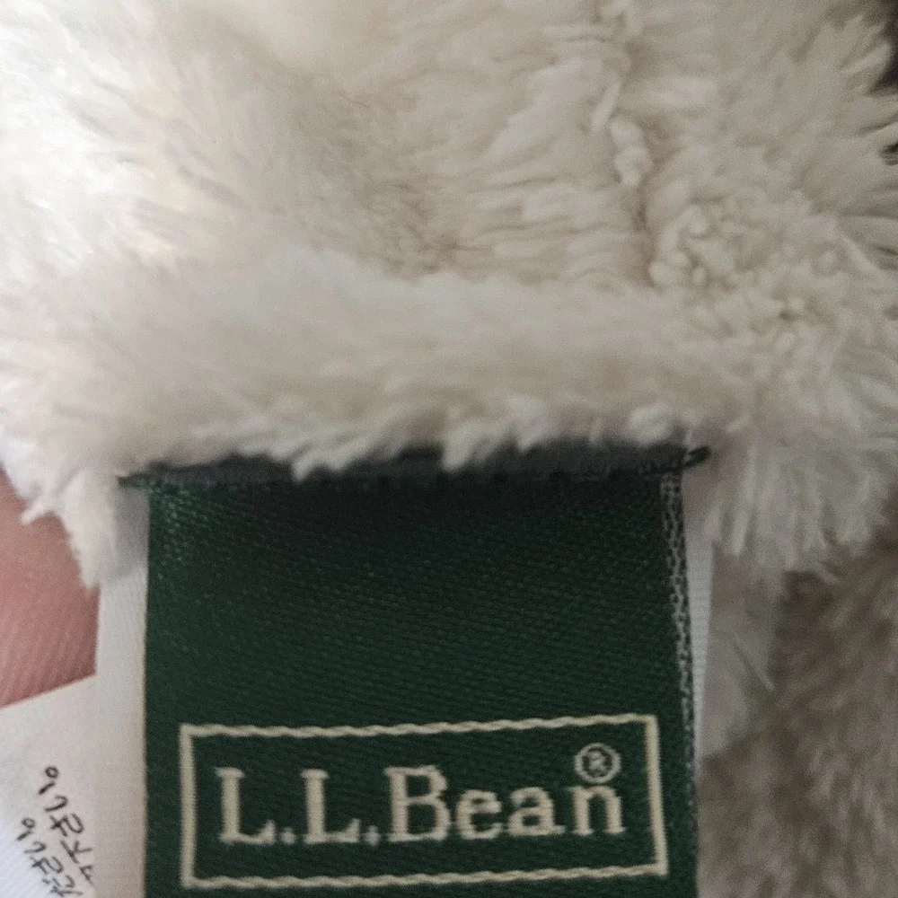 LL‎ Bean Hat Freeport Polar Bear Winter Fleece Beanie Pom Pom Knit Ski S/M